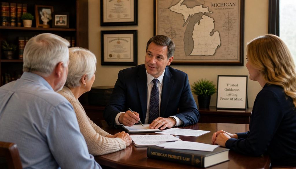 Probate law firm helping a Michigan family compare small estates and formal probate